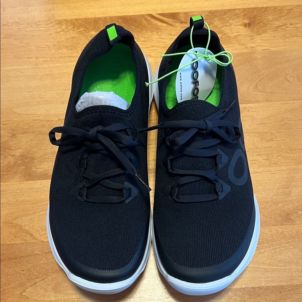 OOFOS Women’s Black and Green Sneakers